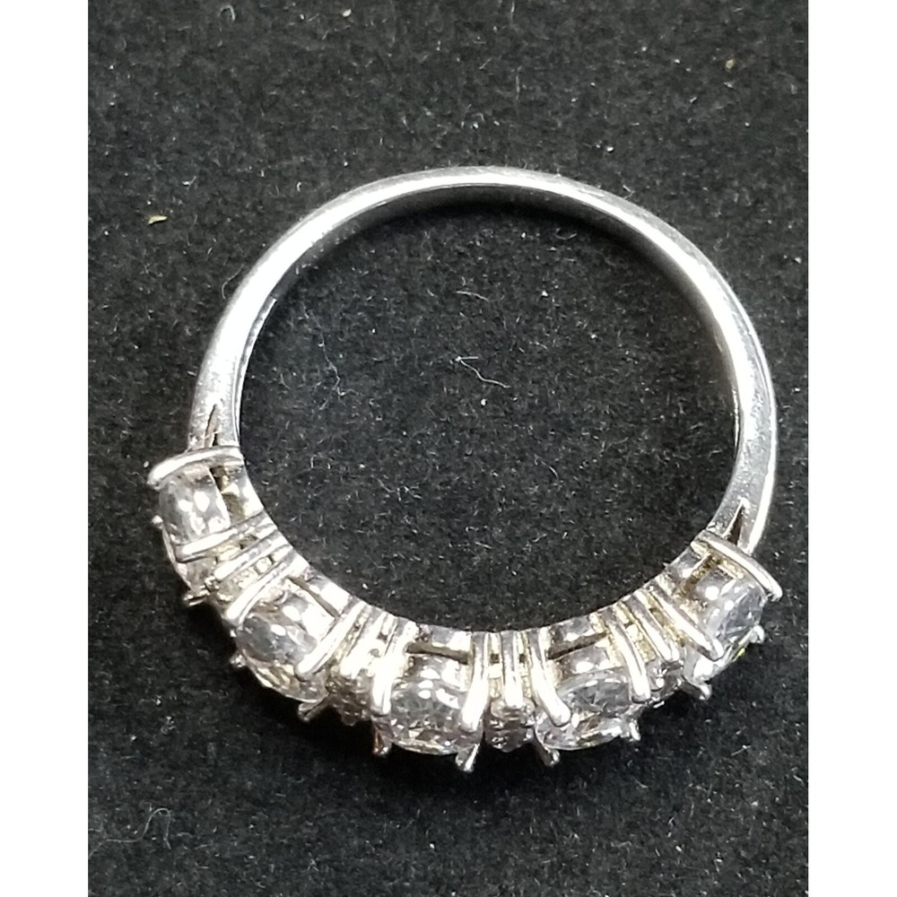 925 Sterling Silver Crystal Jem Ring Size 8